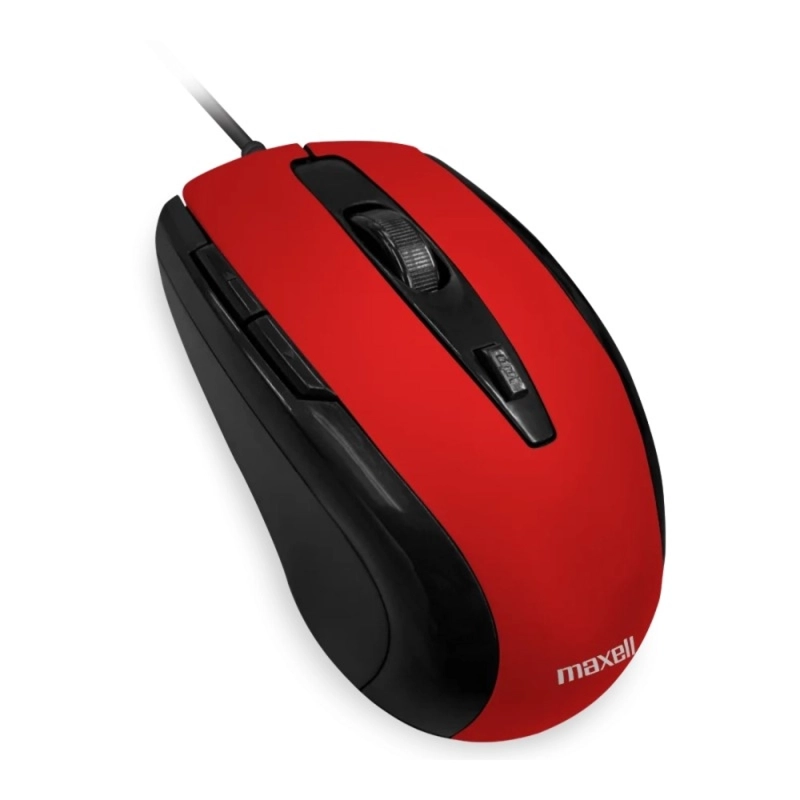 MOUSE OPTICO 5 BOTONES CON CABLE USB MOWR-105 MAXELL ROJO - 2