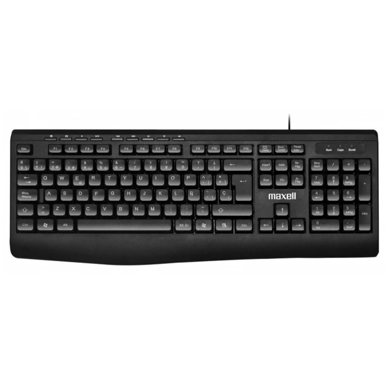 TECLADO MULTIFUNCIONAL KB-100 USB MAXELL NEGRO - 1