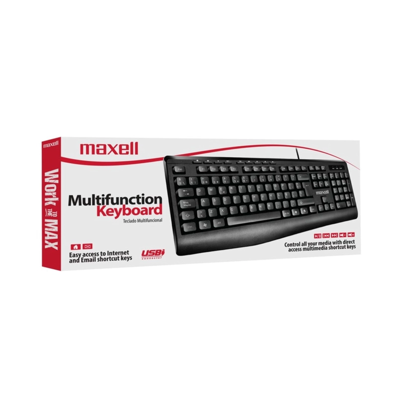 TECLADO MULTIFUNCIONAL KB-100 USB MAXELL NEGRO - 3