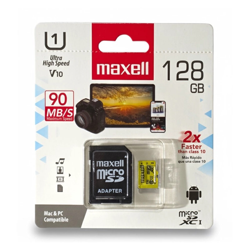 TARJETA MICRO SD MAXELL 128GB CLASE 10 - 1