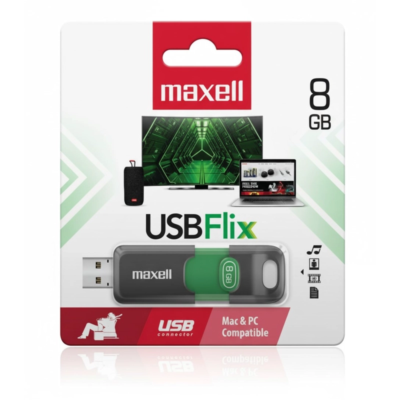 PENDRIVE MAXELL USB FLIX 8GB 2.0 - 1