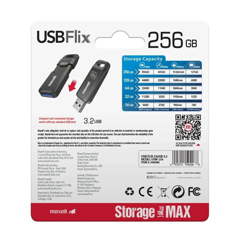 PENDRIVE USB MAXELL FLIX 256GB 3.2 - 2