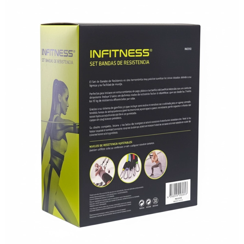PACK 5 BANDAS ELASTICAS MULTICOLOR INFITNESS IN0010 150LB - 4