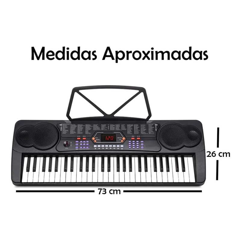 TECLADO ELECT MUSICAL 54 TECLAS HX0084 + MICROFONO HENDRIX - 7