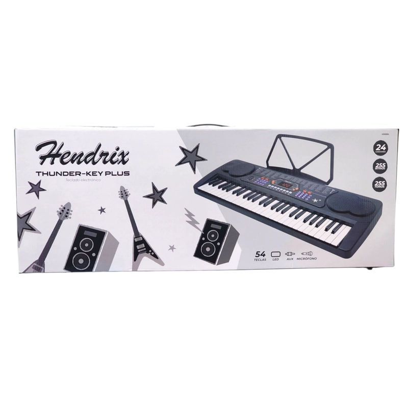 TECLADO ELECT MUSICAL 54 TECLAS HX0084 + MICROFONO HENDRIX - 8