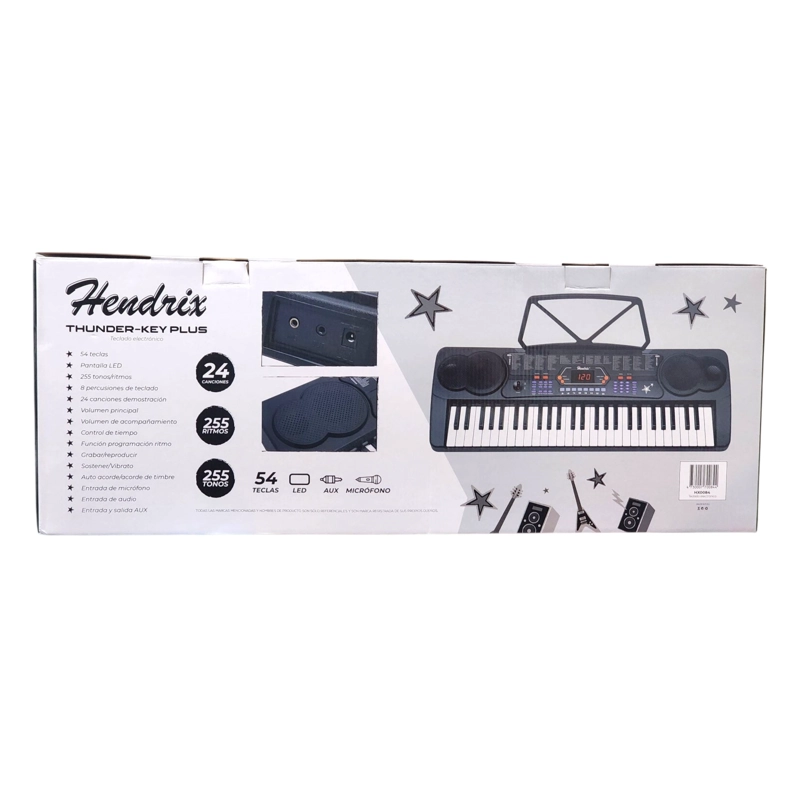 TECLADO ELECT MUSICAL 54 TECLAS HX0084 + MICROFONO HENDRIX - 9