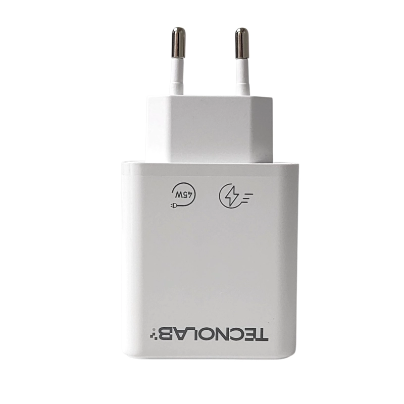 TECNOLAB CARGADOR ULTRA RAPIDO 45W QC 3.0 TL810 DOBLE PUERTO TECNOLAB
