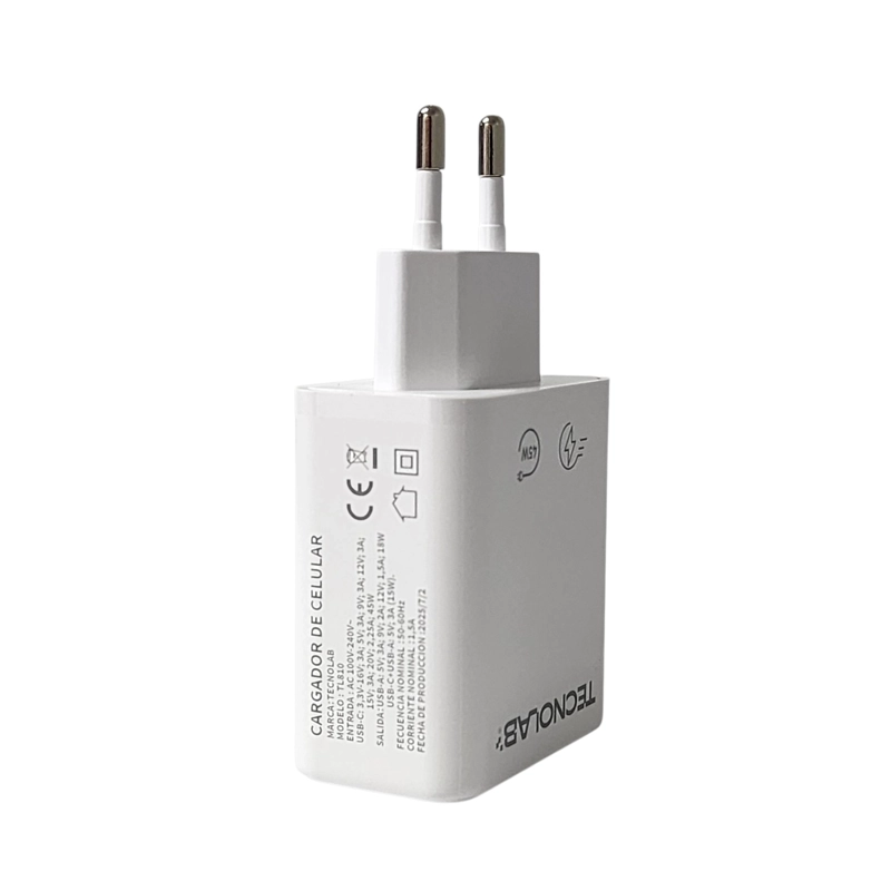 CARGADOR ULTRA RAPIDO 45W QC 3.0 TL810 DOBLE PUERTO TECNOLAB - 3