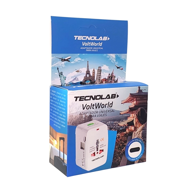 ADAPTADOR ENCHUFE UNIVERSAL VIAJE VOLTWORLD TL777 TECNOLAB - 7