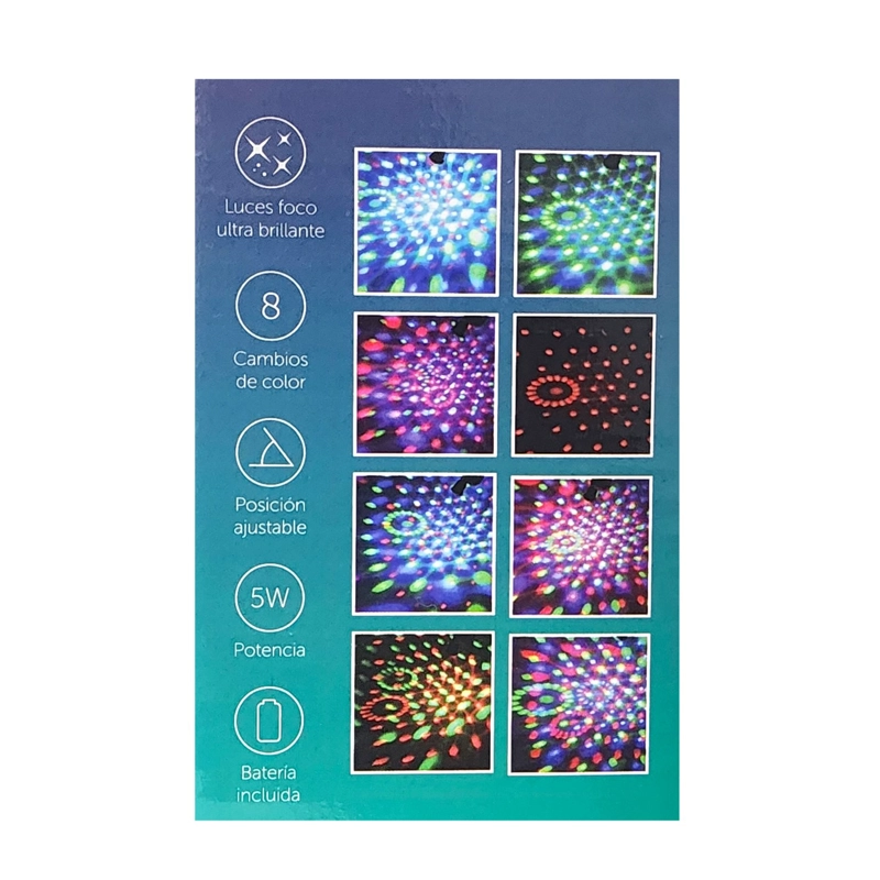 LUZ LED PORTATIL RGB VENTOSA 8 CAMBIOS DE LUZ TL774 TECNOLAB - 5