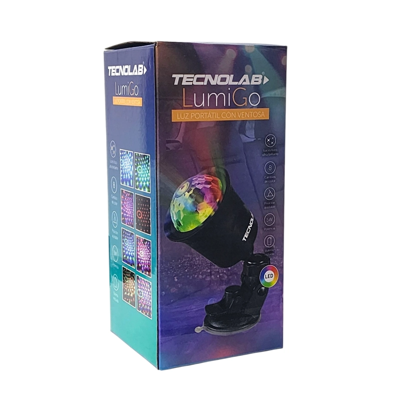 LUZ LED PORTATIL RGB VENTOSA 8 CAMBIOS DE LUZ TL774 TECNOLAB - 7