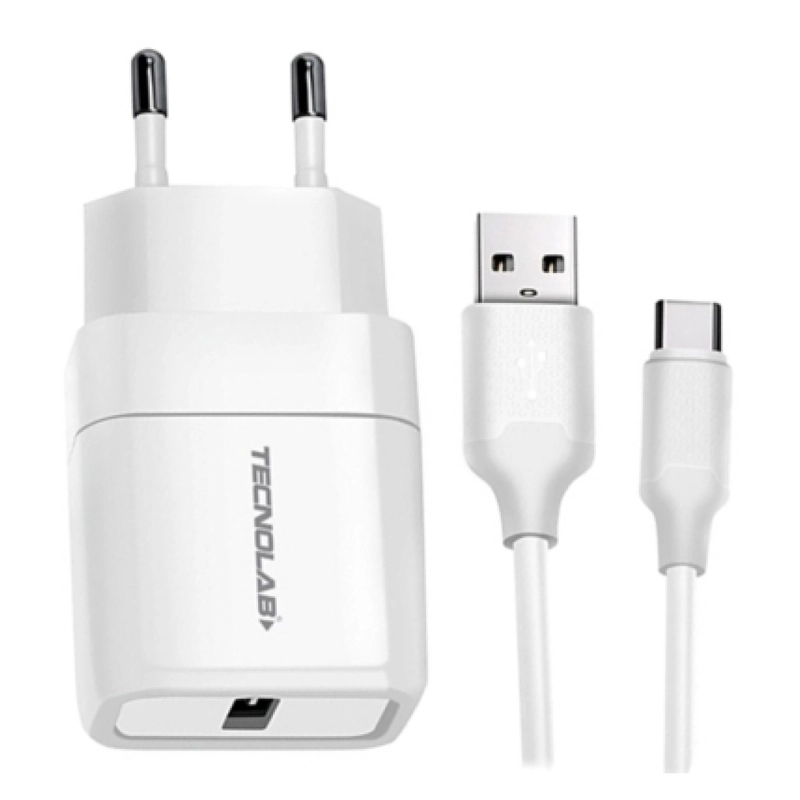 CARGADOR DE PARED 12W + CABLE USB A USB-C TL043W TECNOLAB - 3