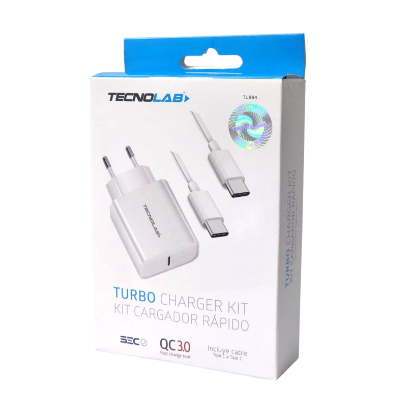 CARGADOR RAPIDO 3.0 18W + CABLE USB-C A USB-C TL094 TECNOLAB - 4