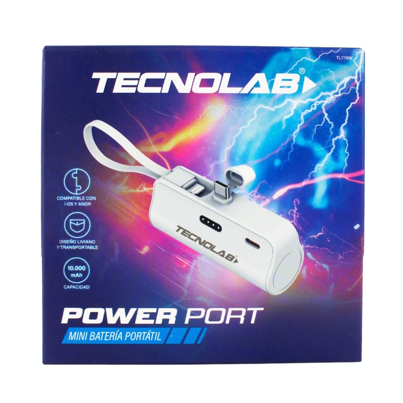 POWERBANK 10000MAH 20W TIPO C Y LNTG TL778W BLANCO - 6