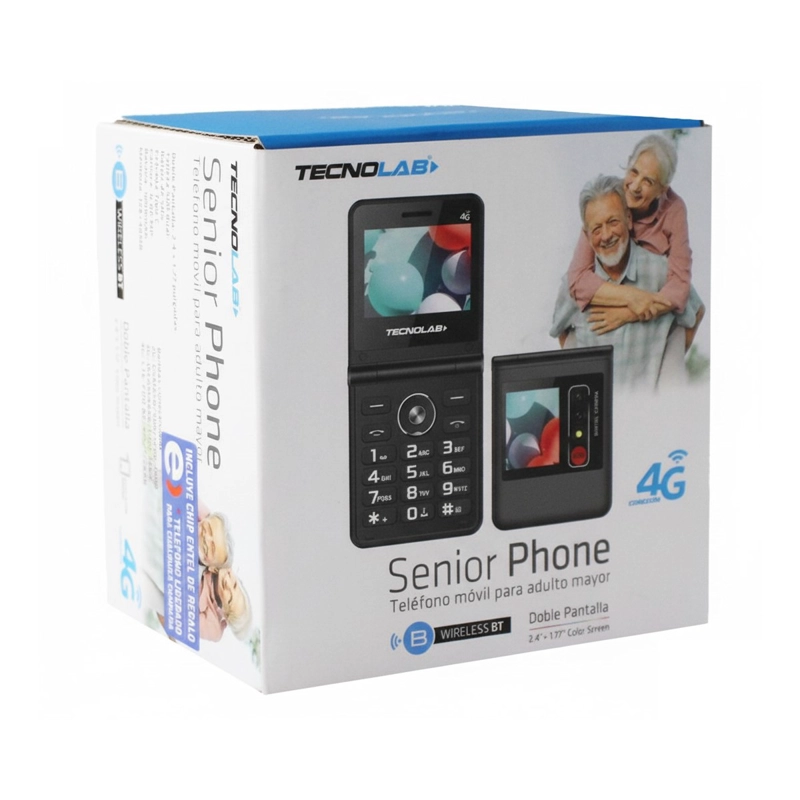 TELE FONO SENIOR 4G DOBLE PANTALLA TECNOLAB TL709BK - 5