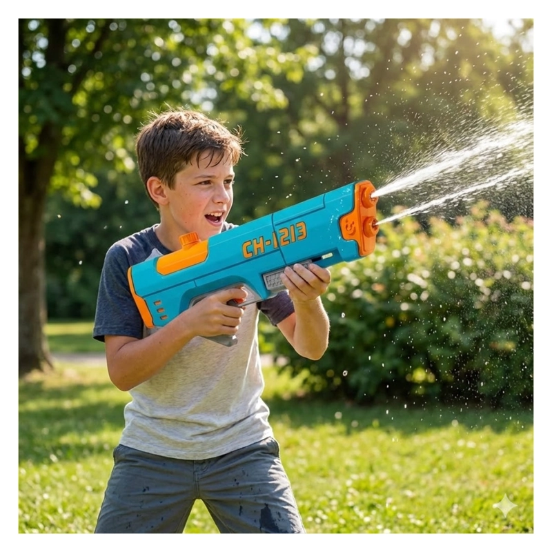 JUGUETE PISTOLA LANZA AGUA DOBLE CHORRO 400ML DBG1604BL - 7