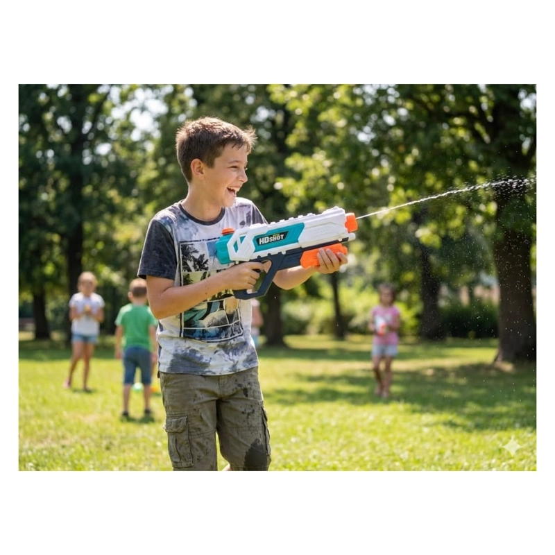 JUGUETE PISTOLA LANZA AGUA 4 CHORROS TANQUE 890ML DBG1632 - 5