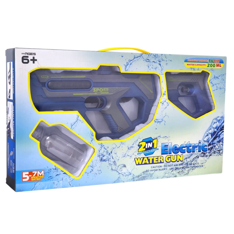 JUGUETE PISTOLA LANZA AGUA 2 EN 1 RECARGABLE DBG1658BL AZUL - 2
