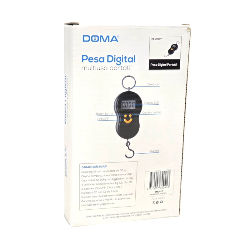 PESA MALETA BALANZA DIGITAL 50KG DE VIAJE GANCHO DOMA - 5