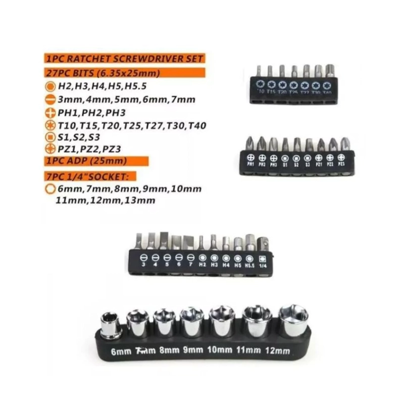 SET DESTORNILLADOR CRIQUE FLEXIBLE C/ PUNTAS 35 PZAS 13475 - 4