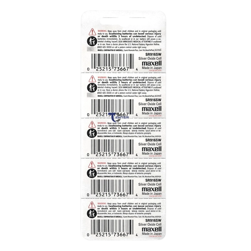 PACK 5 PILAS SR916SW (373) 1.55V MAXELL TIPO BOTON HOLOGRAMA - 2