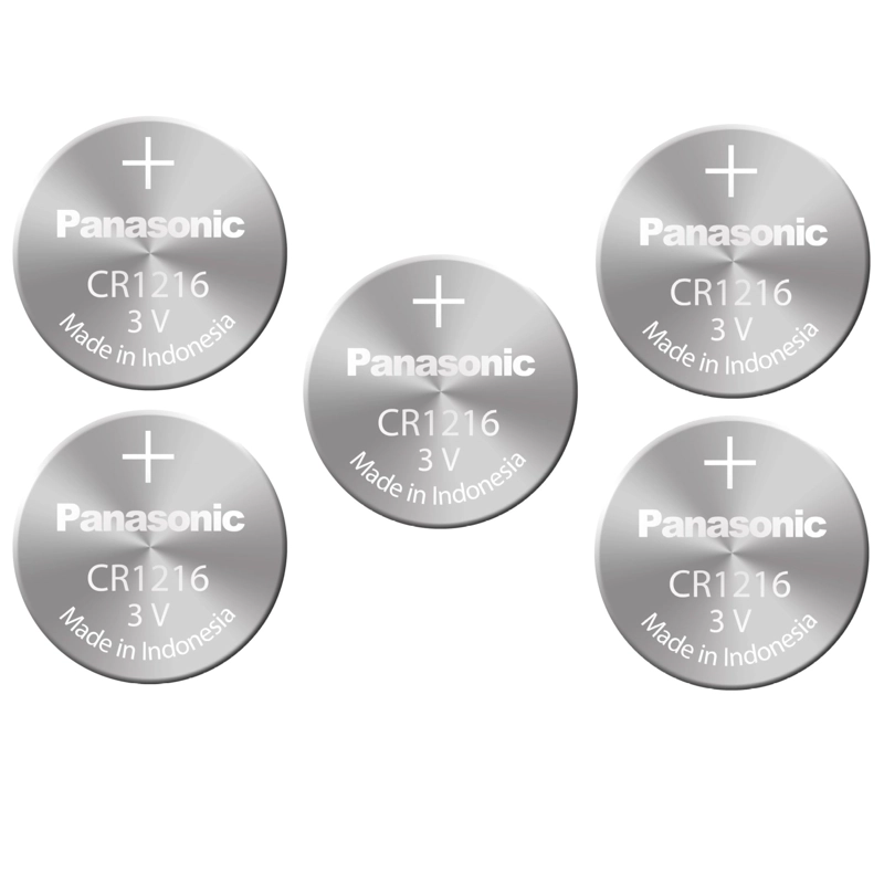 PACK 5 PILAS PANASONIC BOTON LITIO CR1216 3V - 2