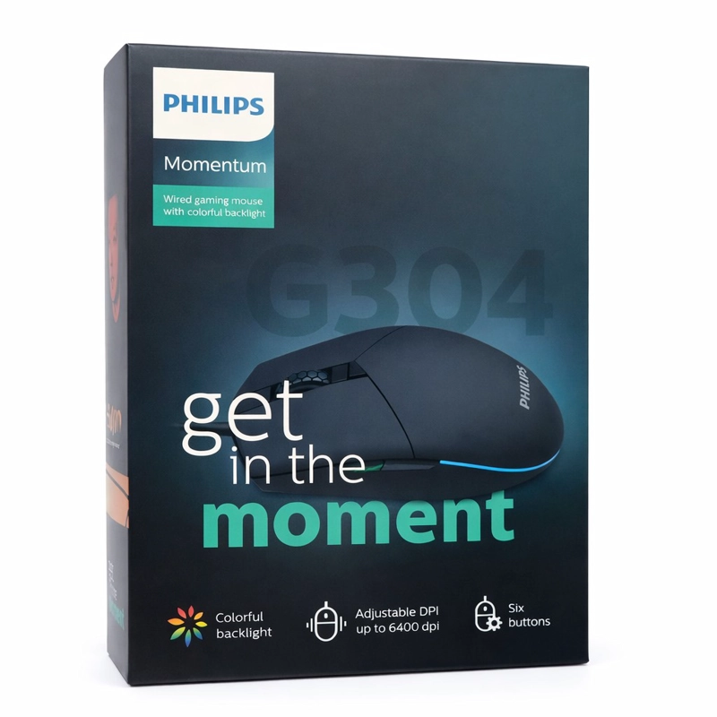 MOUSE ALAMBRICO PHILIPS MOMENTUM G304 SPK9304 - 5