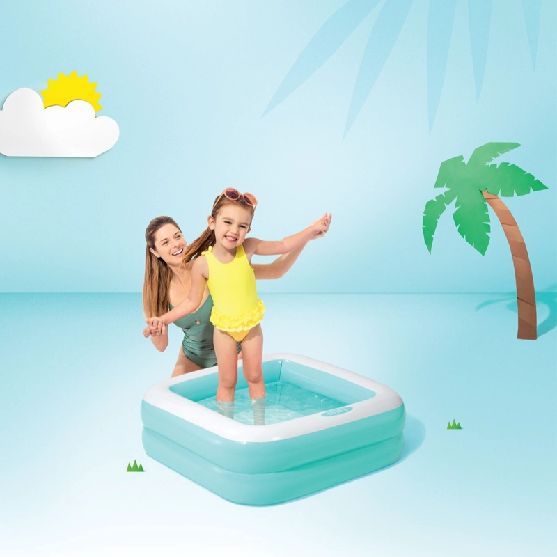 PISCINA INFLABLE PARA NIÑOS INTEX 86X86X25CM 57100NP CELESTE - 2