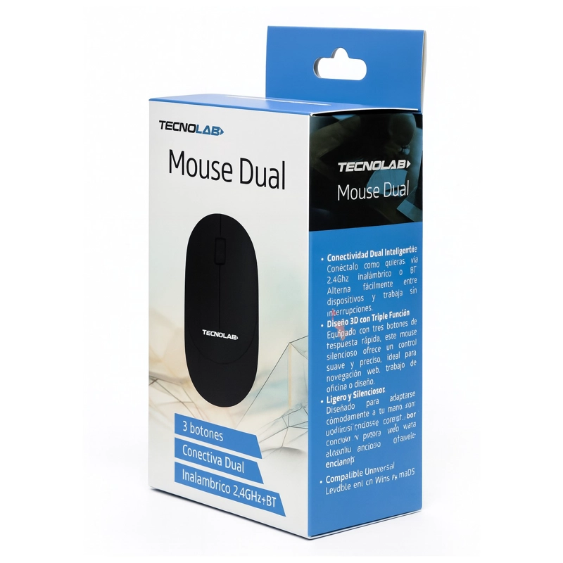 MOUSE INALAMBRICO DUAL BT TECNOLAB TL582BK - 4