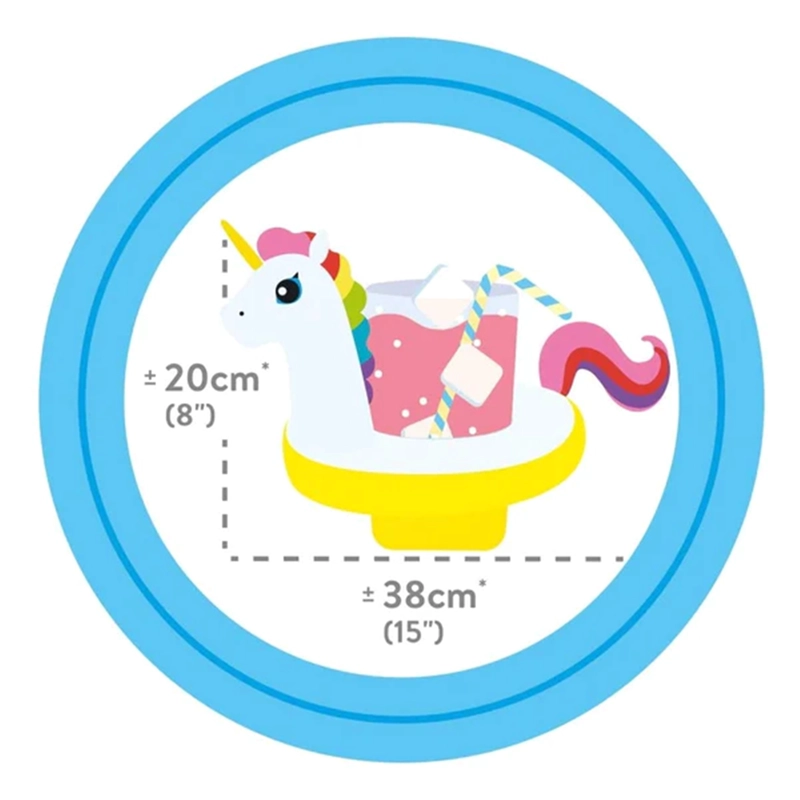 PACK 3 POSAVASOS PARA PISCINA UNICORNIO INTEX 20X38 CM - 4
