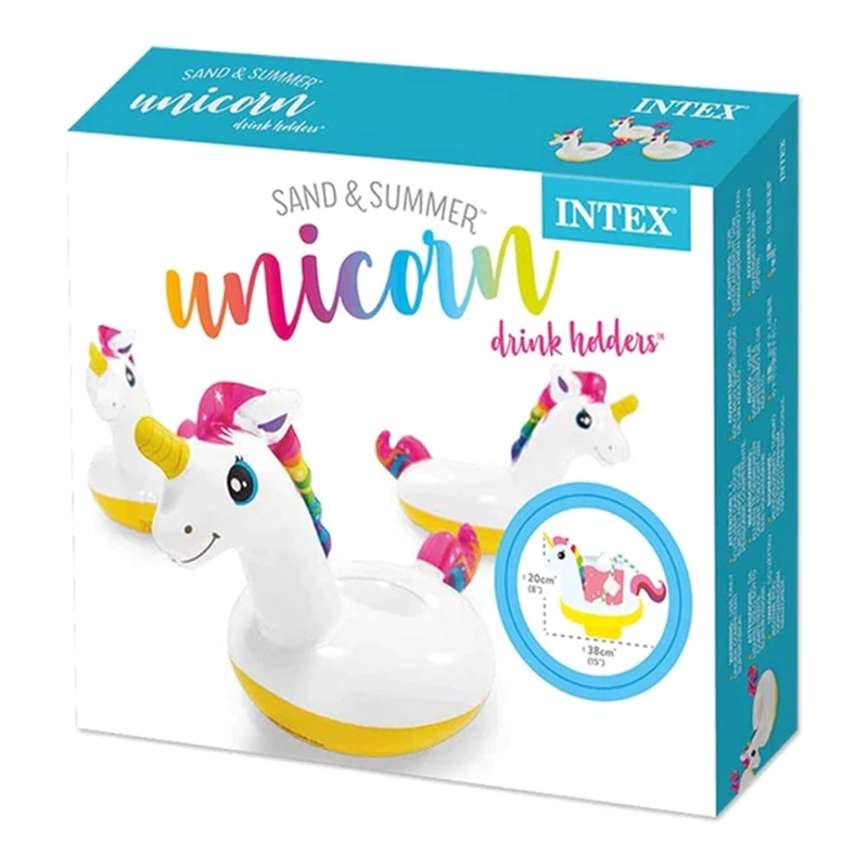 PACK 3 POSAVASOS PARA PISCINA UNICORNIO INTEX 20X38 CM - 5