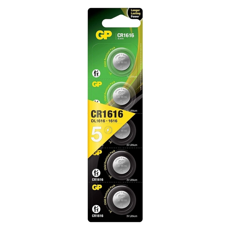 PACK 5 PILAS GP BOTON LITIO CR1616 3V - 1