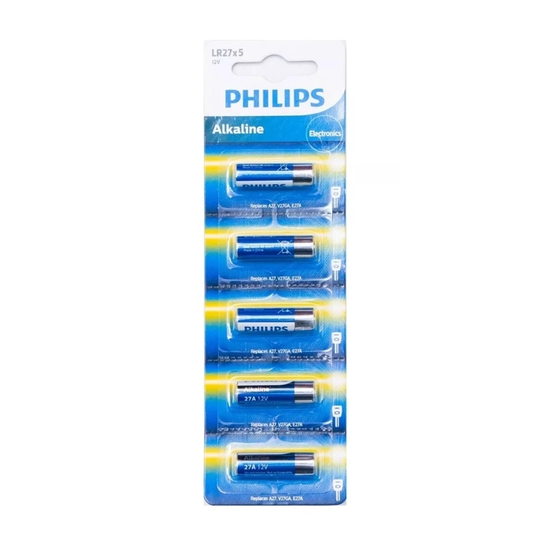 PACK 5 PILAS PHILIPS 27A LR27 ALCALINA BLISTER - 1