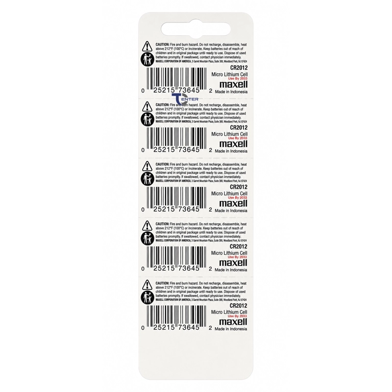 PACK 5 PILAS CR2012 3V MAXELL TIPO BOTON HOLOGRAMA - 2
