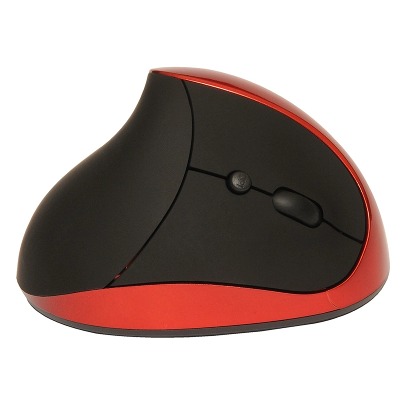 MOUSE ERGONOMICO TECMASTER INALAMBRICO RECARGABLE NEGRO/ROJO - 1