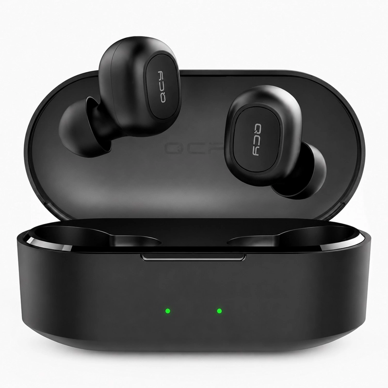 AUDIFONOS QCY T2C TRUE WIRELESS AIRBUDS NEGROS - 1