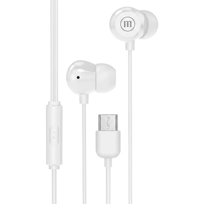 AUDIFONOS MAXELL INBAX USB-C CON MIC IN EAR TIPO C BLANCO - 1