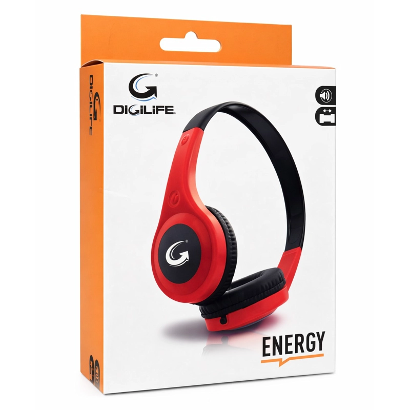 AUDIFONO CABLEADOS DIGILIFE DGL-450023 SIN MIC 3.5MM ROJO - 4