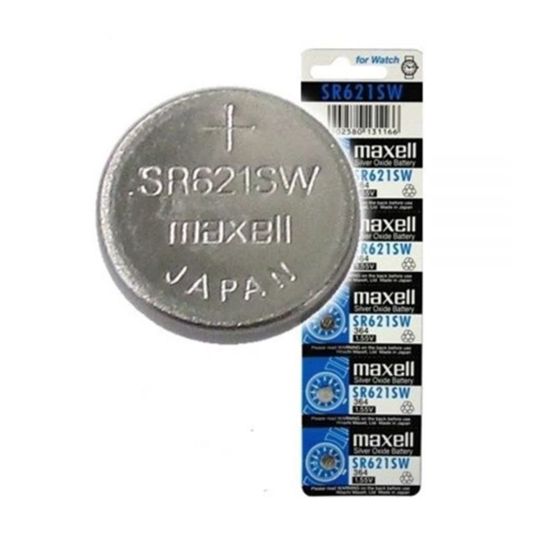 PACK 5 PILAS MAXELL BOTON SR621SW AG1 1.55V - 3