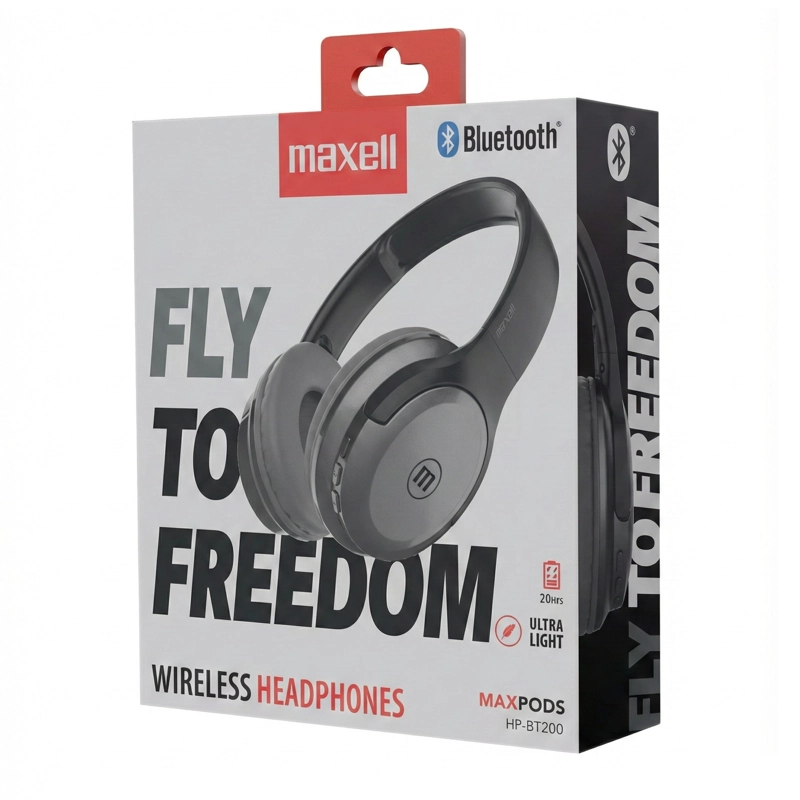 AUDIFONOS INALAMBRICOS MAXELL BT HP-BT200 30 HORAS NEGRO - 2