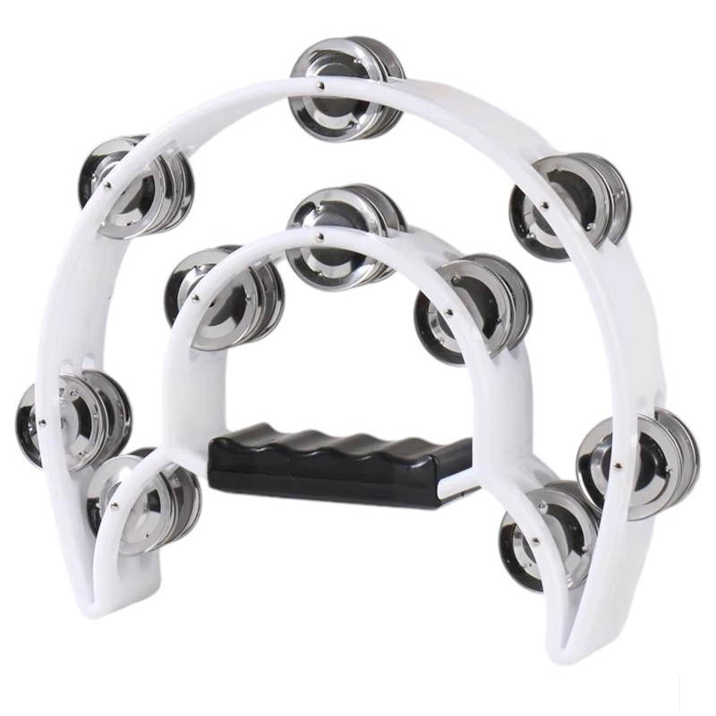 PANDERO MUSICAL MEDIA LUNA HENDRIX BLANCO 20X20 CM - 1