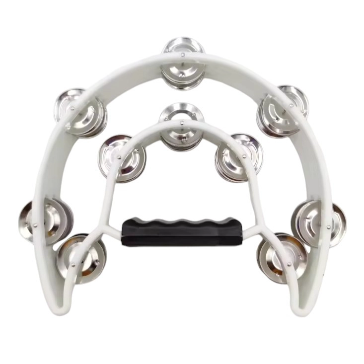 PANDERO MUSICAL MEDIA LUNA HENDRIX BLANCO 20X20 CM - 3
