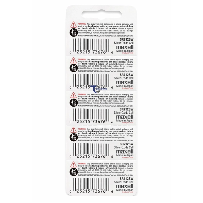 PACK 5 PILAS SR712SW (346) 1.55V MAXELL TIPO BOTON HOLOGRAMA - 2