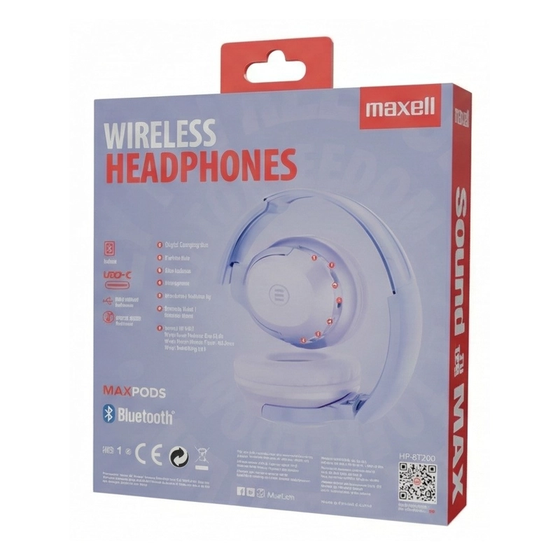 AUDIFONOS INALAMBRICOS MAXELL BT HP-BT200 30 HORAS MORADO - 3