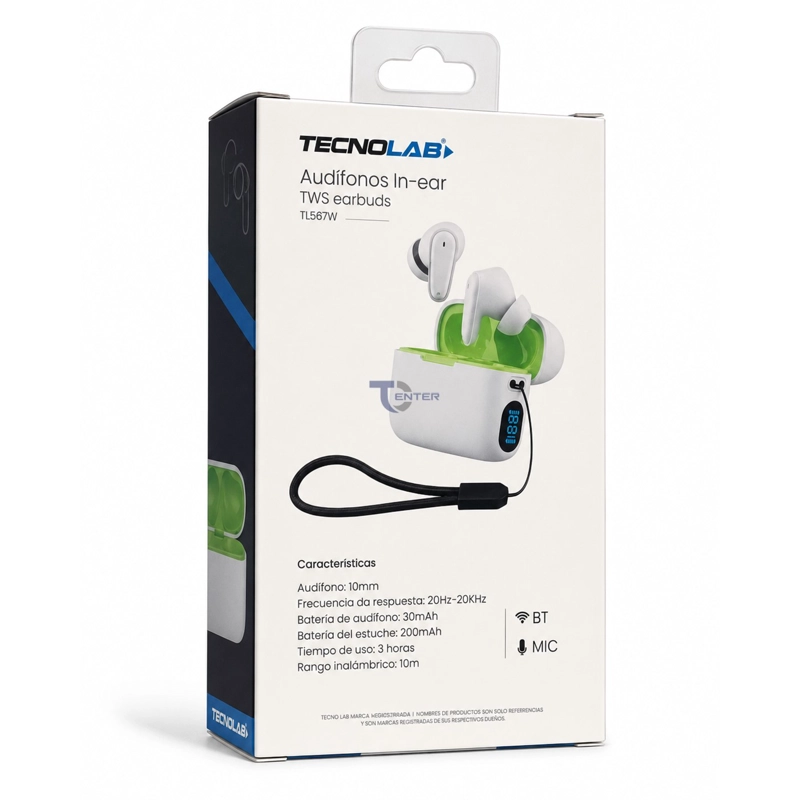 AUDIFONOS INALAMBRICOS BT IN-EAR TWS TECNOLAB TL567W - 4