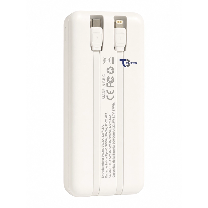 BATERIA PORTATIL POWERBANK 20.000 TECNOLAB 22.5W TL539W - 2