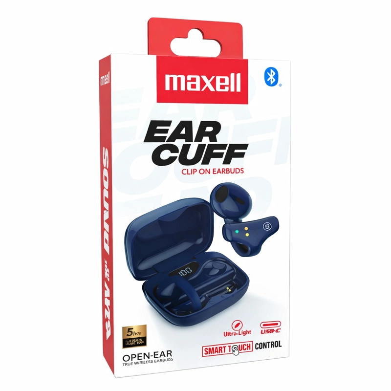 AUDIFONOS BT MAXELL EAR CUFF CLIP ON OPEN-EAR TWS AZUL - 4