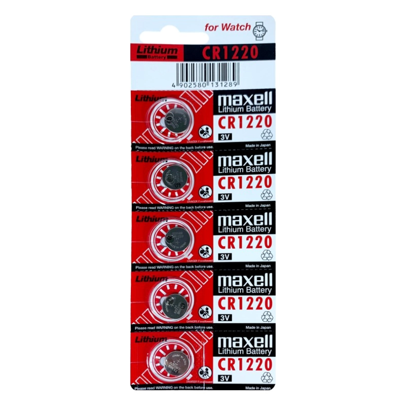 PACK 5 PILAS MAXELL BOTON LITIO CR1220 3V - 1