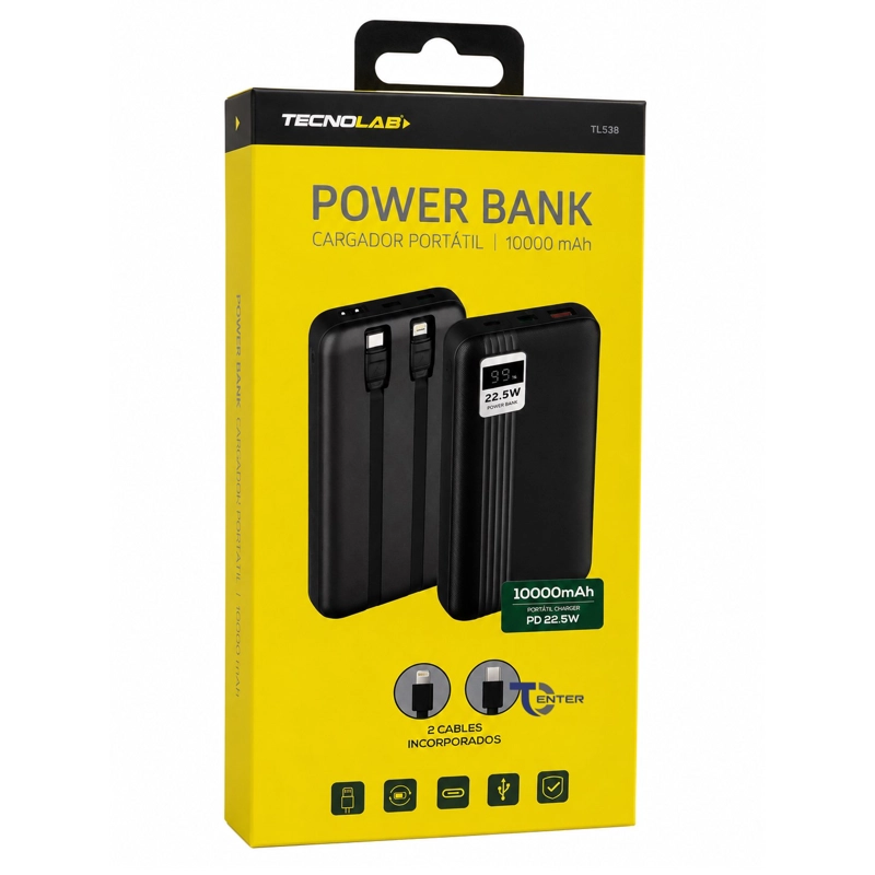 BATERIA PORTATIL POWERBANK 10.000 TECNOLAB 22.5W TL538W - 5