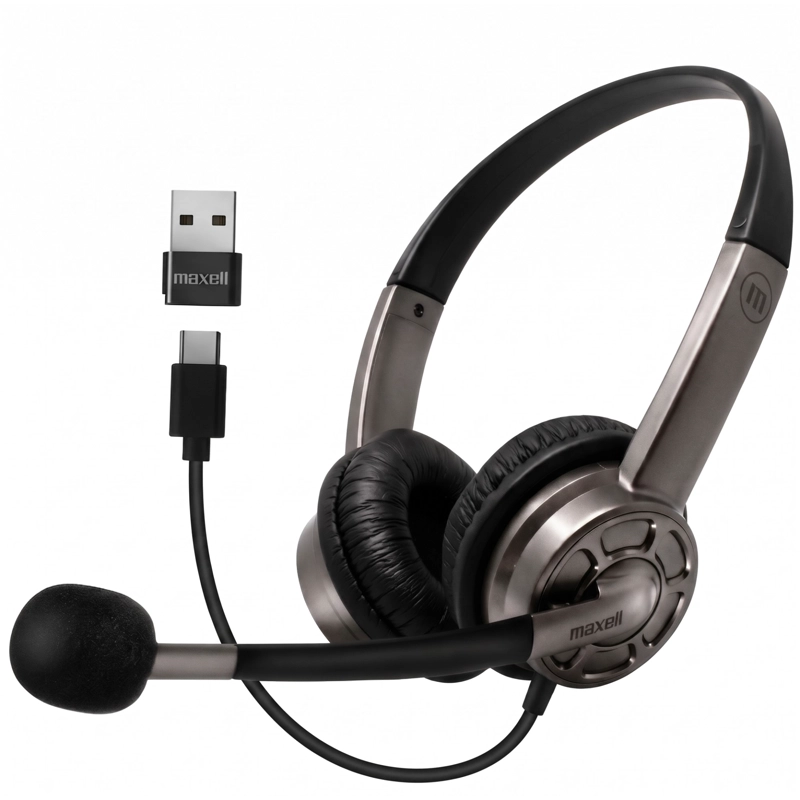 AUDIFONOS MAXELL USB-C/USB CON MICROFONO HS-HMIC - 1